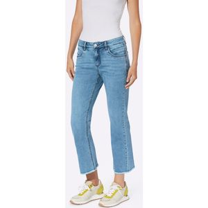 Jeans - Blue-bleached - Katoen/polyester/lyocell/viscose - Wijd 7/8-lengte