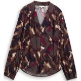 Tom Tailor - Klassieke Blouse - Bruin - Met Print All-over