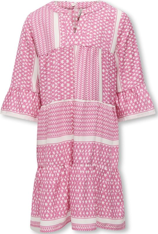 ONLY GIRLS - Jurk - Zwart - Geweven Stof - V-Hals - Ruches