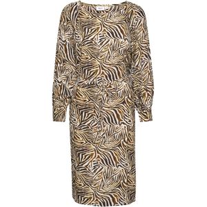 SAINT TROPEZ Jurk 'Tessa'  bruin / pueblo / donkerbruin / wit