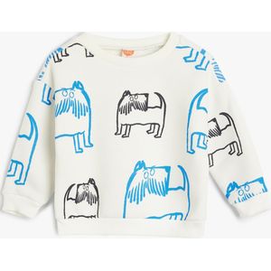 Koton Sweatshirt  ecru / azuur / zwart