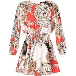 faina Cocktailjurk  bruin / oranje / zwart / wit