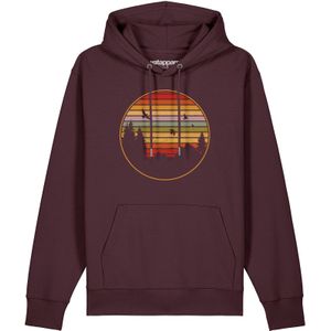 Watapparel Sweatshirt ' Sunset Berge & Tannen '  gemengde kleuren / donkerrood