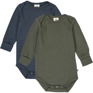 Müsli by GREEN COTTON Rompertje/body  groen / donkergroen