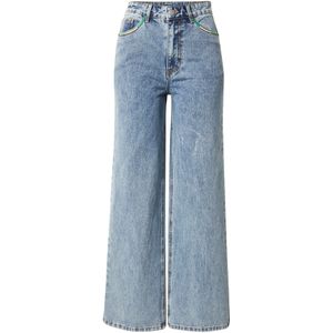 VILA Jeans 'VIFREYA'  blauw denim / limoen / wit