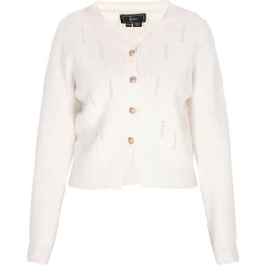 faina Gebreid vest  wolwit