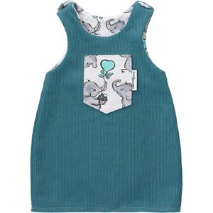 Land-Juwelen Jurk  aqua / grijs / petrol / wit