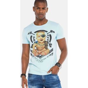 CIPO & BAXX Shirt  lichtblauw / gemengde kleuren