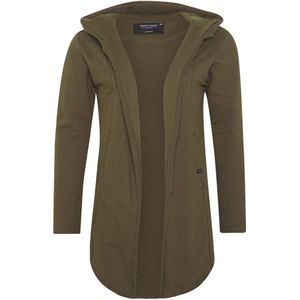 INDICODE JEANS Sweatvest 'Brekstad'  olijfgroen / zwart / wit