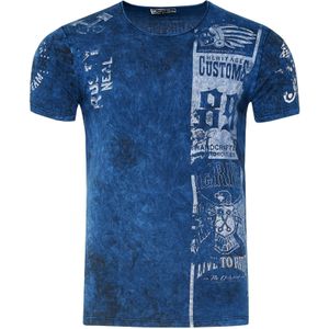 Rusty Neal - Gewassen Biker T-shirt - Normale Pasvorm - 100% Katoen