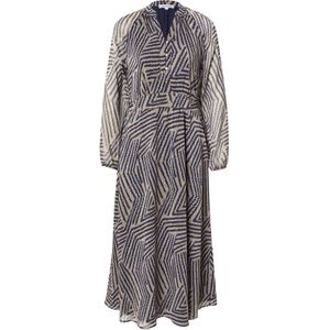 MORE & MORE - Jurk - Beige - 3/4 Lengte - V-hals - Lange Mouw