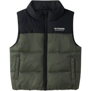 NAME IT Bodywarmer 'NMMMOLE'  donkergroen / zwart