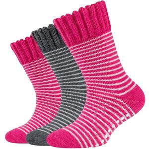 camano Sokken  grijs / fuchsia / wit