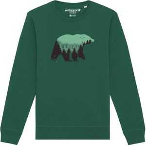 Watapparel Sweatshirt 'Waldbär'  lichtgroen / donkergroen / gemengde kleuren