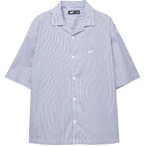 Pull&Bear Overhemd  blauw / wit