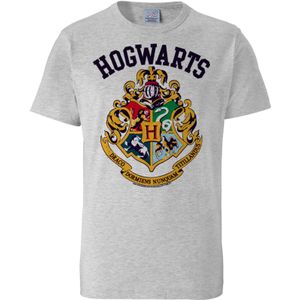 LOGOSHIRT Shirt 'Harry Potter - Hogwarts'  grijs