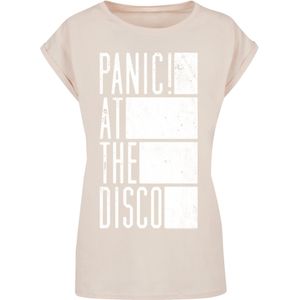 F4NT4STIC Shirt 'Panic At The Disco Block'  lichtbeige / wit