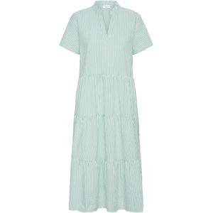 SAINT TROPEZ Jurk 'Elmiko'  lichtgroen / wit