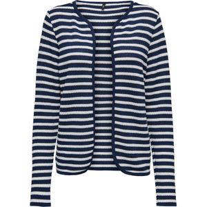 ONLY Gebreid vest  donkerblauw / wit