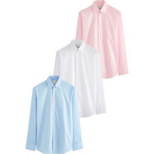 Next Overhemd  lichtblauw / rosa / wit