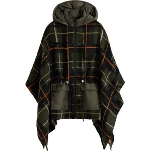 Desigual - Poncho met Capuchon - Groen - Polyester