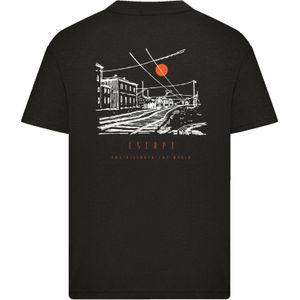 F4NT4STIC Shirt 'Escape Discover the World Town Train Station'  zwart