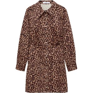 MANGO Blousejurk 'Lia'  chocoladebruin / lichtbruin