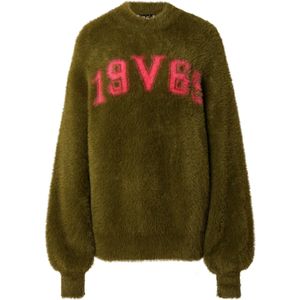 19V69 ITALIA Trui 'Stella'  olijfgroen / pink