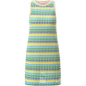 Rich & Royal - Gebreide Jurk - Blauw - Gestreept - Mouwloos