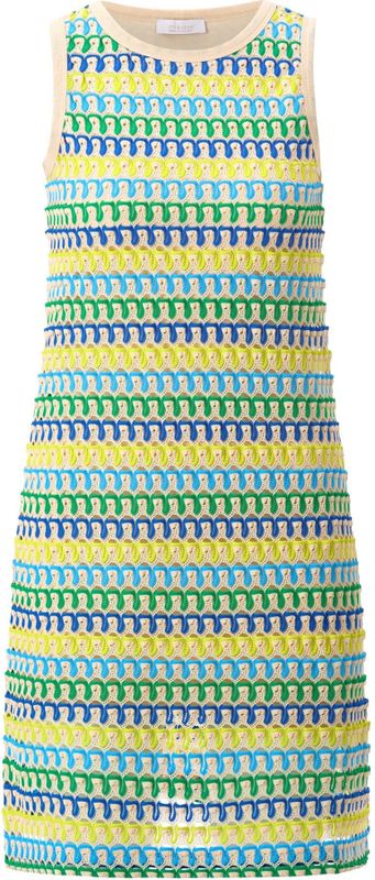 Rich & Royal - Gebreide Jurk - Blauw - Gestreept - Mouwloos