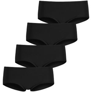 Lascana - Hipster - Zwart - Set van 4 - 95% Katoen, 5% Elastaan, Elastisch
