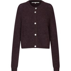 Second Female - Andrea Knit Rib LS - Cardigan - Bruin - Mohair