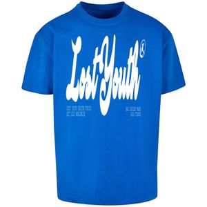 Lost Youth Shirt  kobaltblauw / wit
