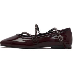 Derimod Ballerina met riempjes  donkerrood