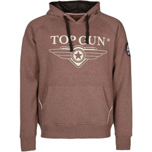 TOP GUN Sweatshirt 'TG-9013'  bruin gemêleerd / wit