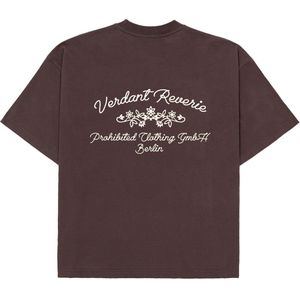 Prohibited Shirt 'Verdant Reverie'  donkerbruin / wit