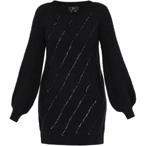 faina Gebreide jurk  zwart
