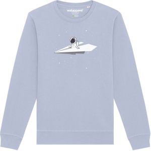 Watapparel Sweatshirt ' Fly me to the moon '  lichtblauw / grijs / zwart / wit