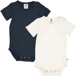 Müsli by GREEN COTTON Rompertje/body  nachtblauw / wit