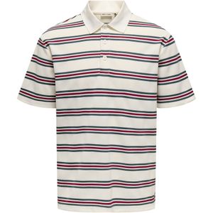 Only & Sons Shirt 'ONSJACK'  lichtbeige / donkergrijs / wijnrood