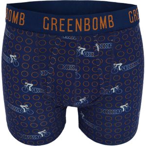 GREENBOMB Boxershorts 'Bike Rings'  navy / oranje / wit