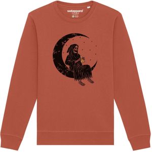 Watapparel Sweatshirt ' Pizza for life '  lichtbruin / geel / bloedrood / zwart