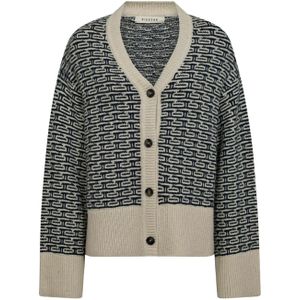 Pieszak Gebreid vest 'Talia'  crème / donkerblauw