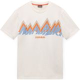 NAPAPIJRI - S-Fiemme - T-shirt - Crème Lichtblauw Greige Oranje