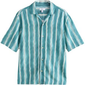 Next Overhemd  aqua / royal blue/koningsblauw / wit