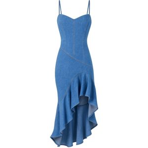 GODDIVA Jurk  blauw denim