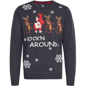 BLEND Trui 'Rudolph'  blauw / gemengde kleuren