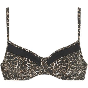 Lascana Voorgevormde Beugel Bikinitop Zwart/Bruin
