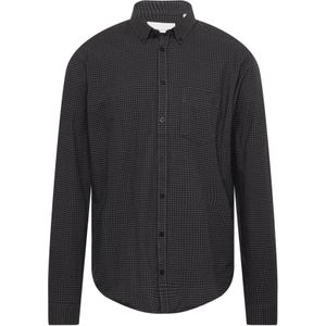 Casual Friday Overhemd 'Anton'  zwart / wit gemêleerd