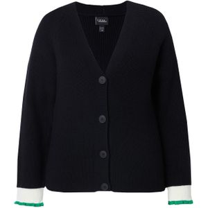 Ulla Popken Gebreid vest  lichtgroen / zwart / wit